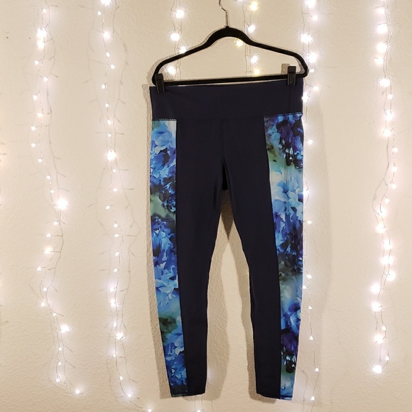 Athleta Pants - Athleta Navy Blue Floral Leggings Size XL